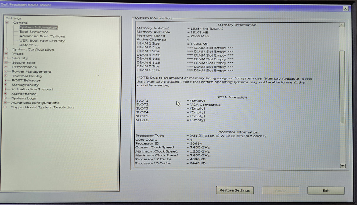 Dell Precision 5820 Tower | Xeon W-2123 @3.60GHz, 16GB DDR4, No GPU/HDD