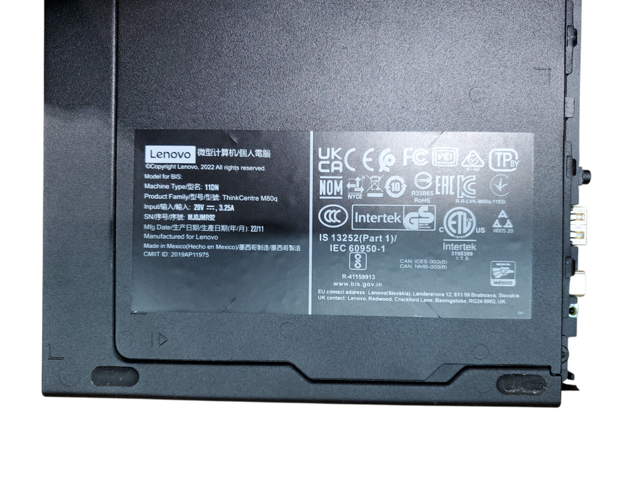 Lenovo ThinkCentre M80q USFF - Core i5-10500T, 16GB DDR4, 256GB NVMe