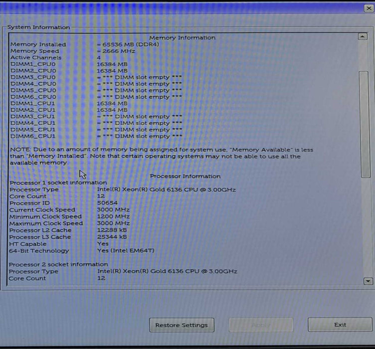 Dell Precision 7820 | 2x Xeon Gold 6136 @ 3.0GHz 12C, 64GB DDR4, No HDD/GPU