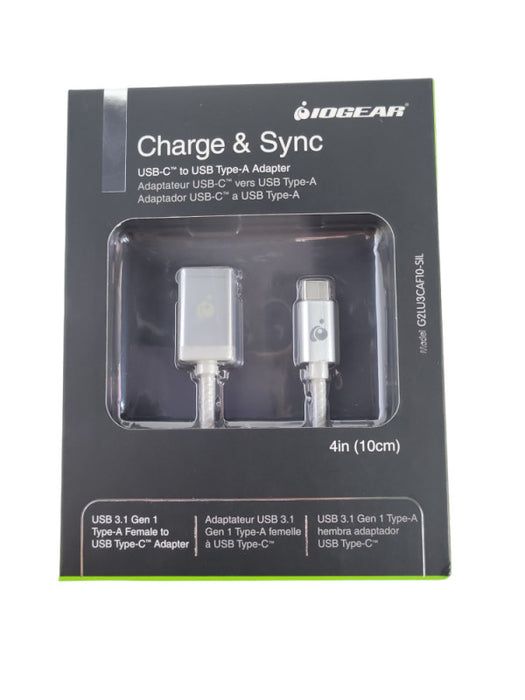 IOGEAR Charge Sync USB Type-C to USB Type-A Adapter (Silver) Q!