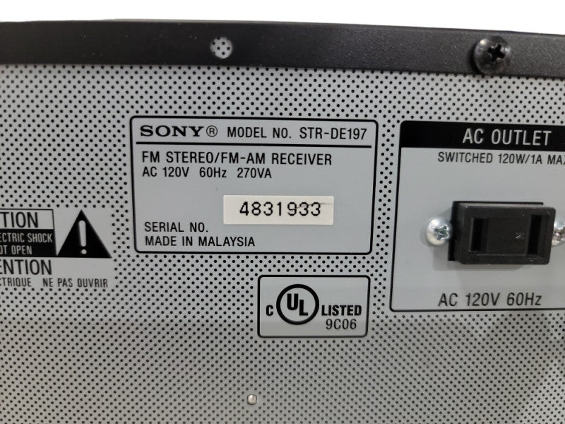 Sony Audio Video Control Center Power Amplifier Stereo Receiver STR DE197