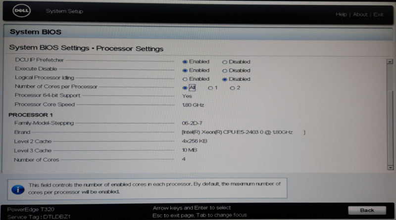 DELL PowerEdge T320 Intel Xeon E5-2403 0 @ 1.80GHz, 32GB RAM