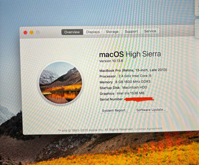 Apple MacBook Pro Retina 13-inch Late 2013 i5-4258U 8GB 256SSD