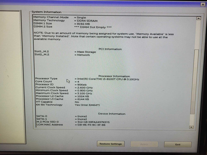 Dell OptiPlex 3060 USFF | i3-8100T @ 3.1GHz 8GB DDR4 512GB NVMe, WiFi Q$