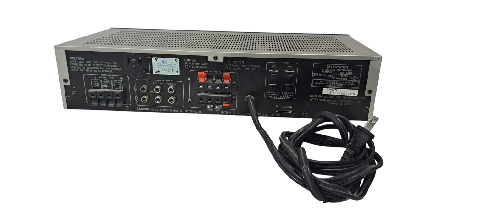 Pioneer SX-303 Stereo Receiver Amplifier AM/FM  Made in Japan