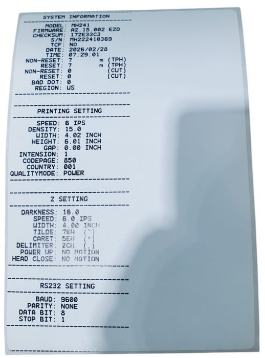 TSC MH241 Industrial Label Printer - Low Usage