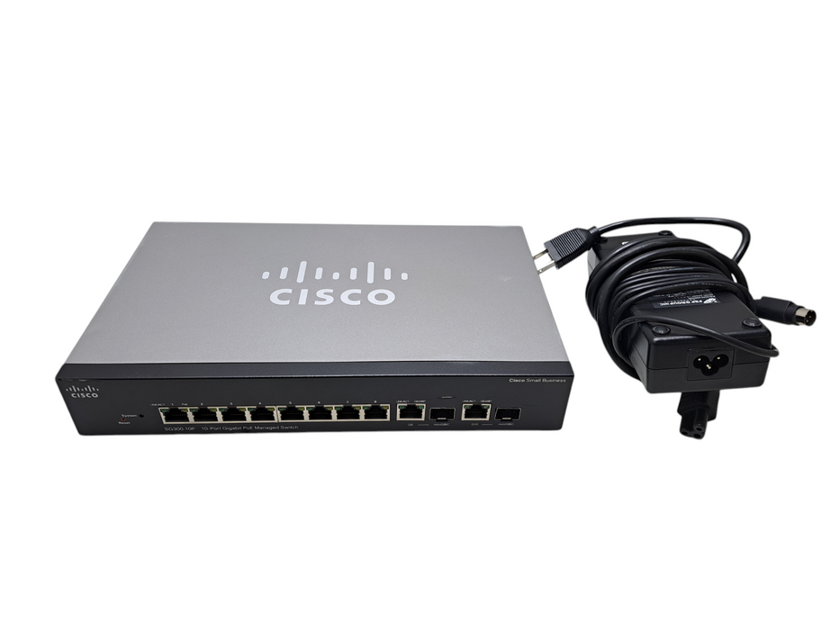 Cisco SG300-10P 10-Port Gigabit PoE Managed Switch w/ PWR