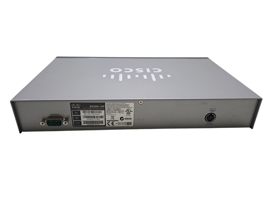 Cisco SG300-10P 10-Port Gigabit PoE Managed Switch w/ PWR
