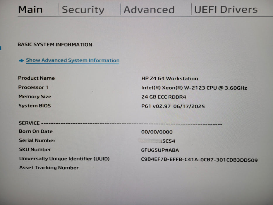 HP Z4 G4 Workstation Intel Xeon W-2123 24GB RAM 512GB NVMe SSD NO GPU