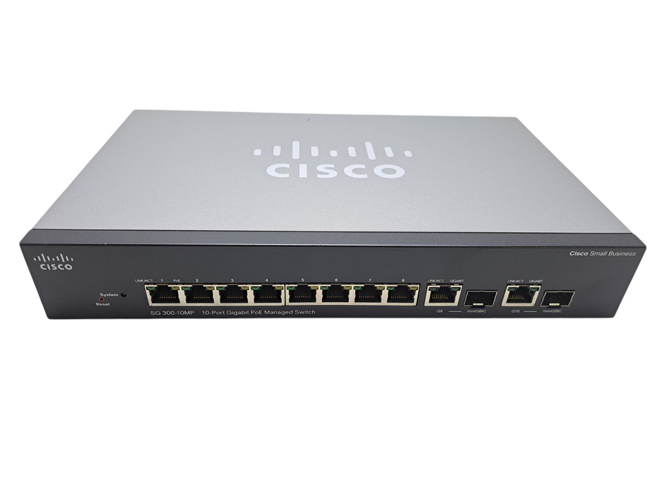 Cisco SG300-10MP | 10-Port Gigabit PoE Managed Switch