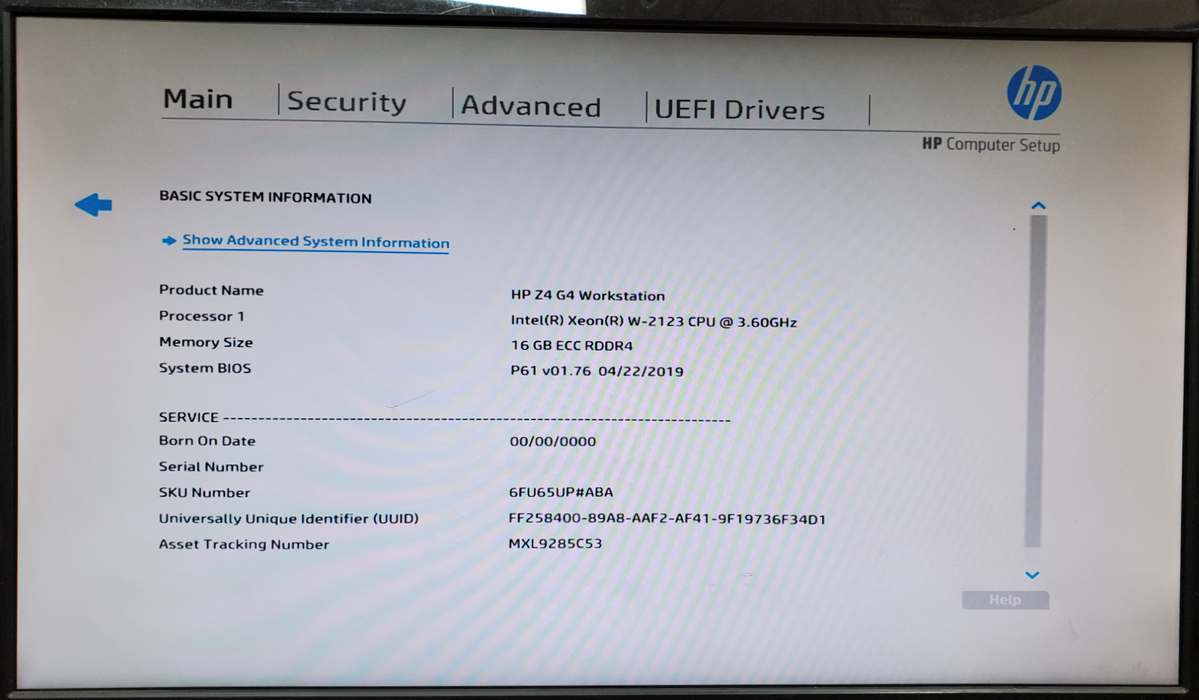 HP Z4 G4 Workstation - Xeon W-2123 16GB DDR4 K2200 256GB NVMe