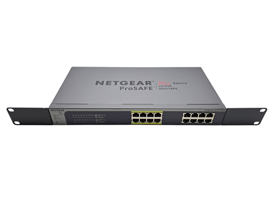 NETGEAR JGS516PE ProSafe Plus 16-Port Gigabit, 8x w/ PoE Switch