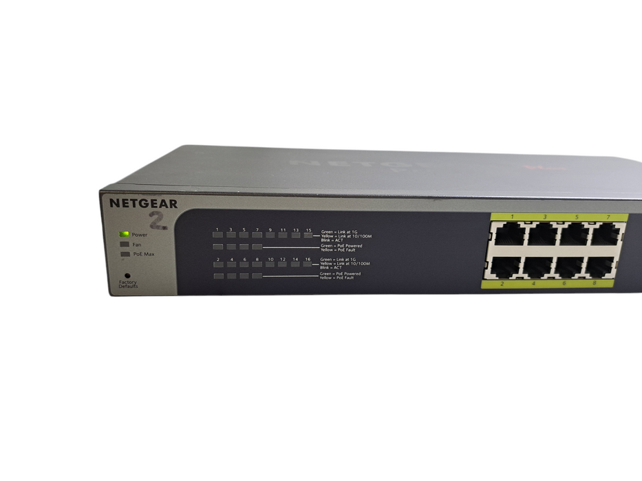 NETGEAR JGS516PE ProSafe Plus 16-Port Gigabit, 8x w/ PoE Switch