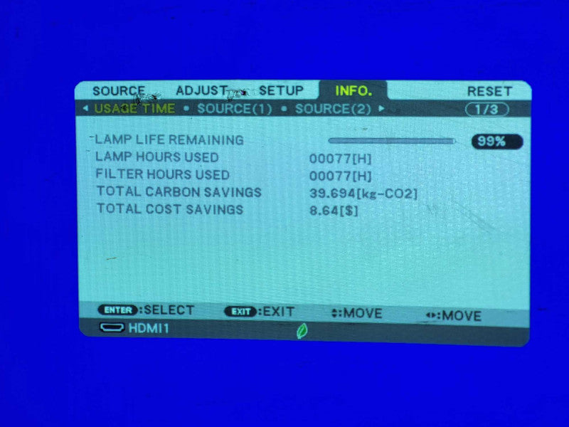 NEC NP-ME301X Home Cinema Projector 3,000 Lumens 2x HDMI Ports Lamp hour 77H $
