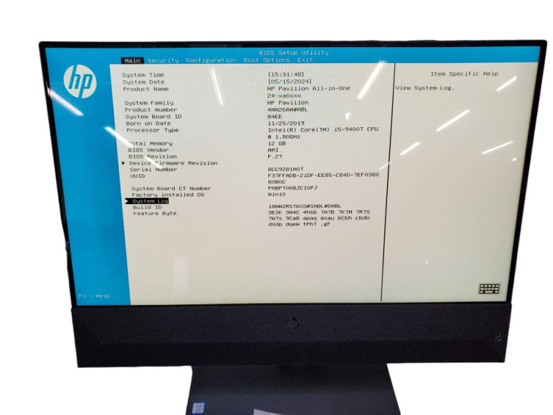 Hp Pavilion All-In-One 24\\" i5-9400T 12GB RAM NO HDD @