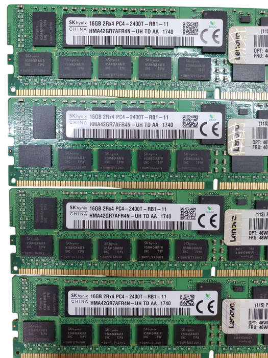 Lot 4x SK Hynix 16GB 2Rx4 PC4-2400T-RB1-11 | DDR4 Server Memory HMA42GR7AFR4N-UH