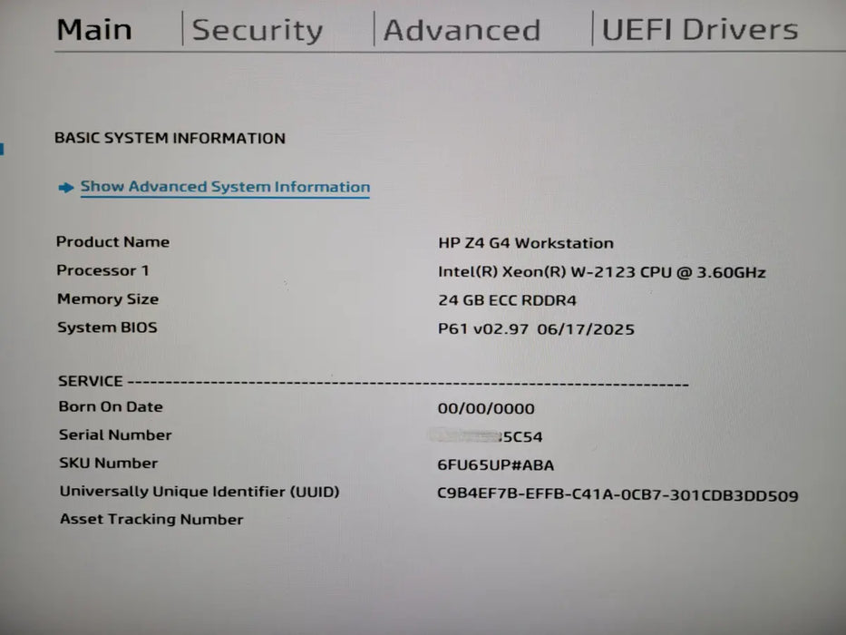 HP Z4 G4 Workstation Intel Xeon W-2123 24GB RAM 512GB NVMe SSD NO GPU