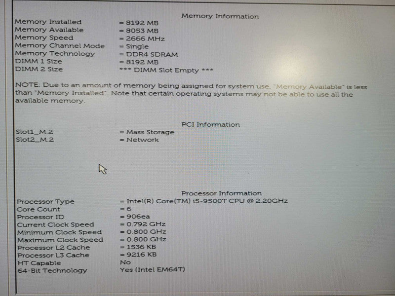 Dell OptiPlex 7070 USFF | i5-9500T @ 2.20GHz 6C, 8GB DDR4, 512GB NVMe !