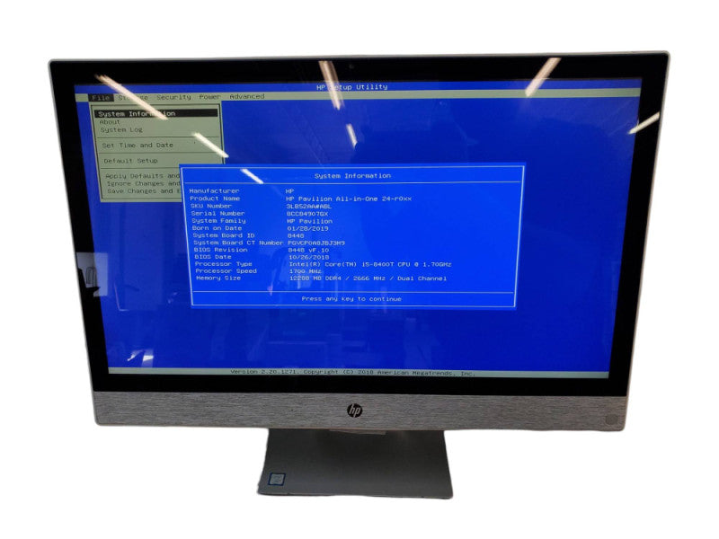 HP Pavilion All-In-One 24\\" i5-8400T 12GB RAM NO HDD @