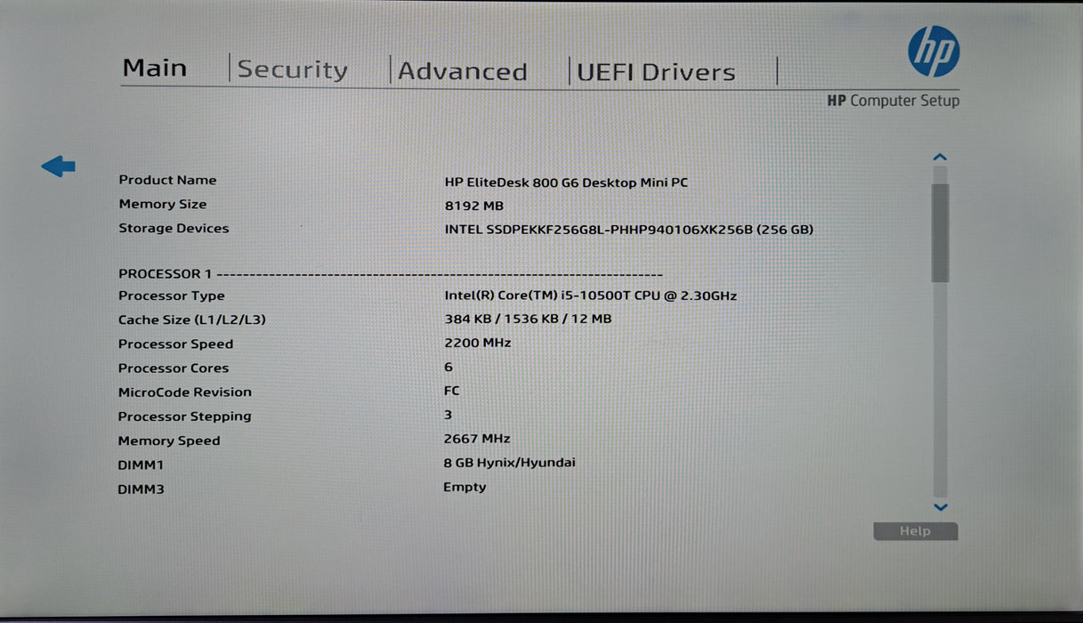 HP EliteDesk 800 G6 Mini PC | Intel Core i5-10500T, 8GB DDR4, 256GB NVMe, Wi-Fi