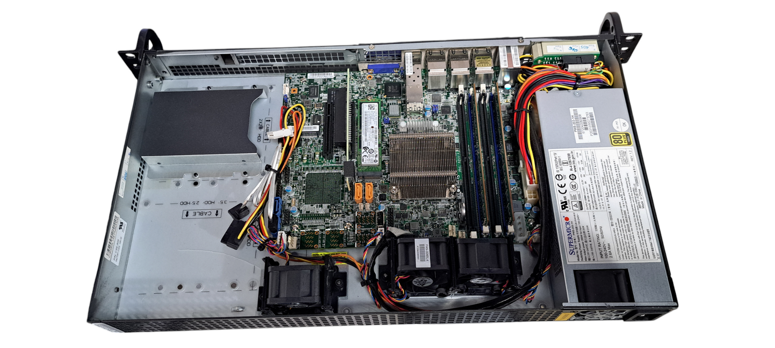 Supermicro 1U server X10SDV-TP8F Intel Xeon D-1518 CPU | 16GB DDR4| 250GB NVMe