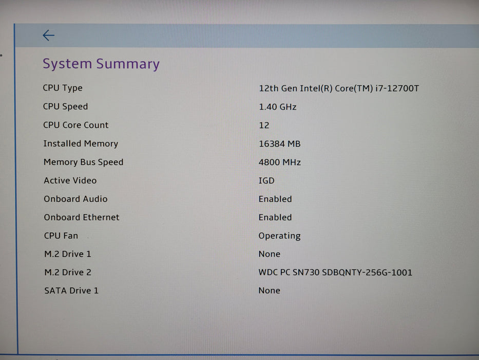Lenovo ThinkStation P360 Tiny i7-12700T 16GB RAM 256GB NVMe, T400 4GB GPU