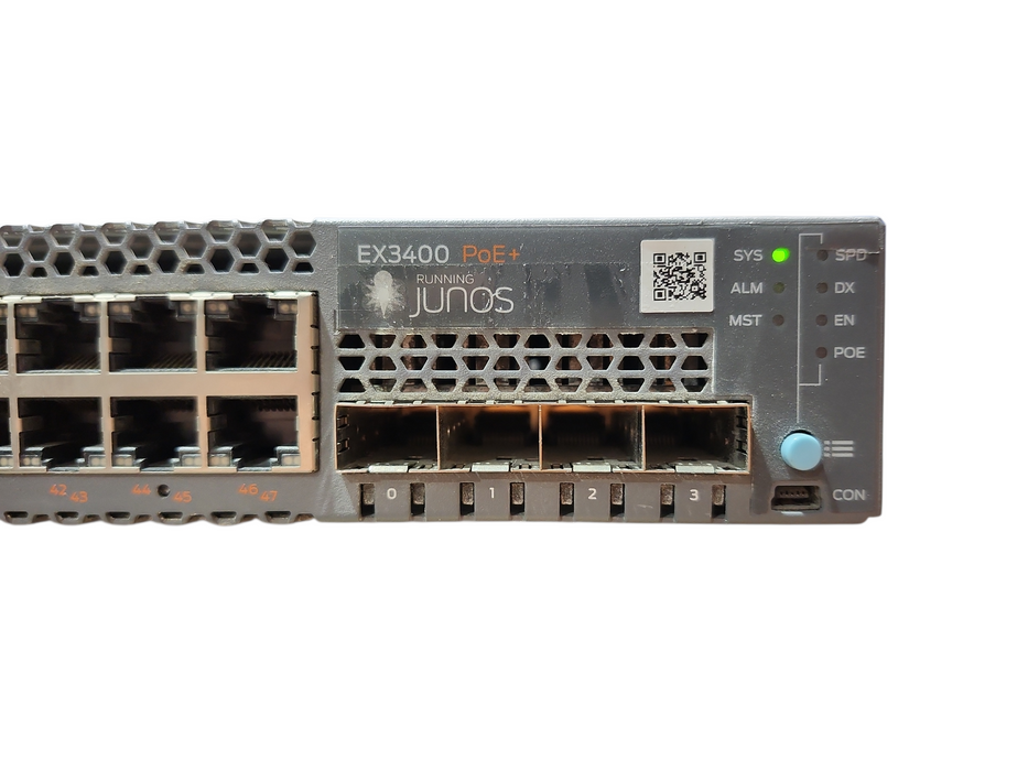 Juniper EX3400-48P 48 Port PoE+ Gigabit Ethernet Switch, READ