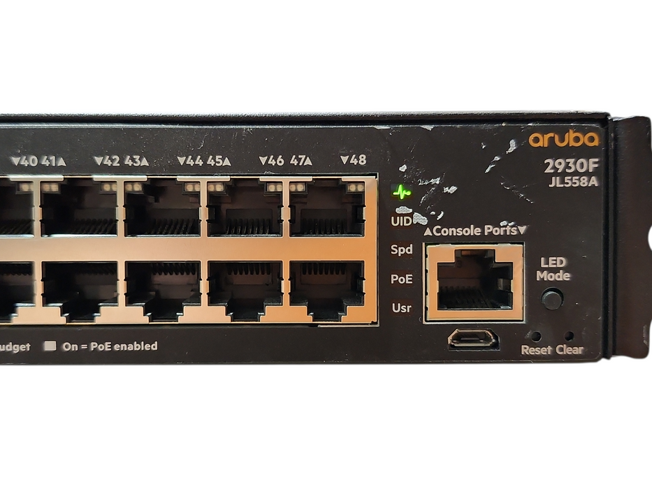 HPE Aruba 2930F JL558A 48-Port 48G POE+ 4x10GbE SFP+ Switch
