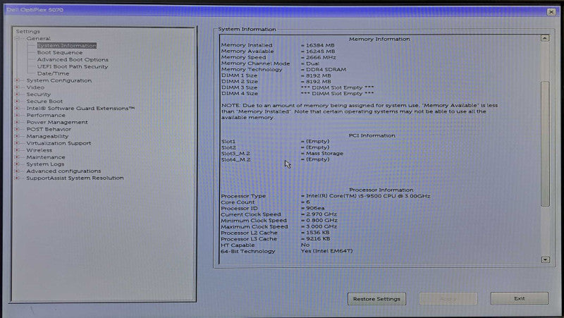Dell OptiPlex 5070 SFF | i5-9500 @ 3.0GHz 6C, 16GB DDR4, 512GB NVMe