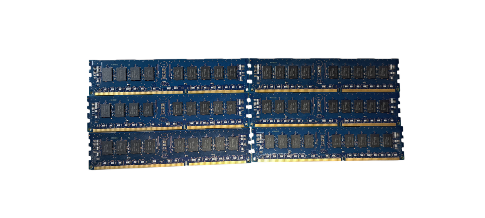 Set of 6xSK hynix 8GB DDR3 ECC PC3-12800R 1600MHz Server Memory HMT41GR7BFR8A-PB
