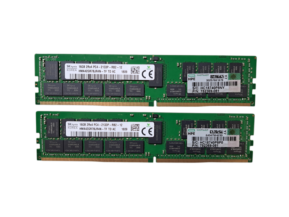 SK Hynix 32GB (2x16GB) 2Rx4 PC4-2133P-RB2 DDR4 Server Memory HMA42GR7BJR4N-TF