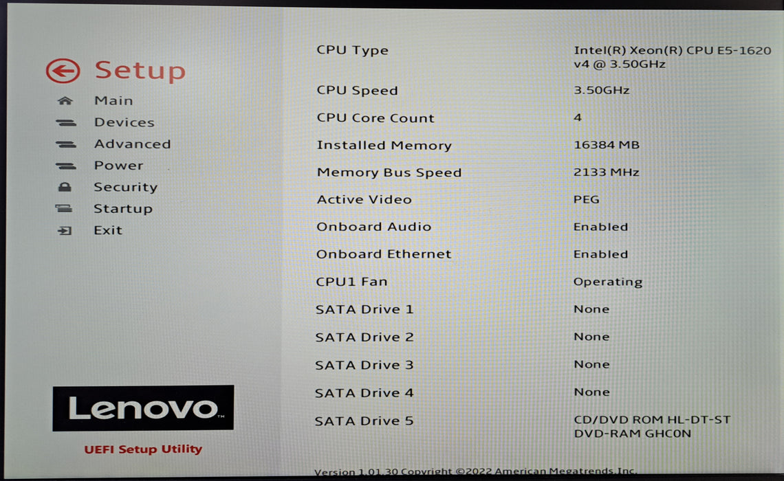 Lenovo ThinkStation P510 | Xeon E5-1620 v4, 16GB DDR4, Quadro P620, No HDD