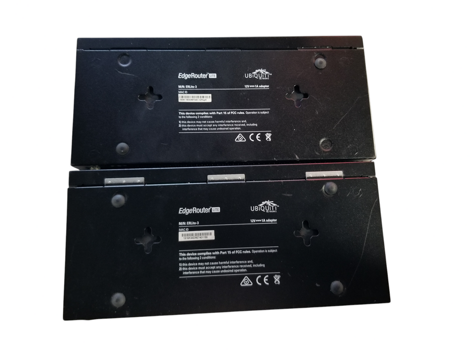LOT 2x Ubiquiti Networks EdgeRouter Lite ERLite-3 3-Port Factory Reset