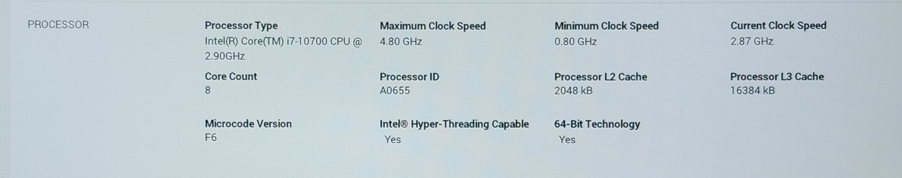 Intel Core I7-10700 Processor LGA1200 Socket