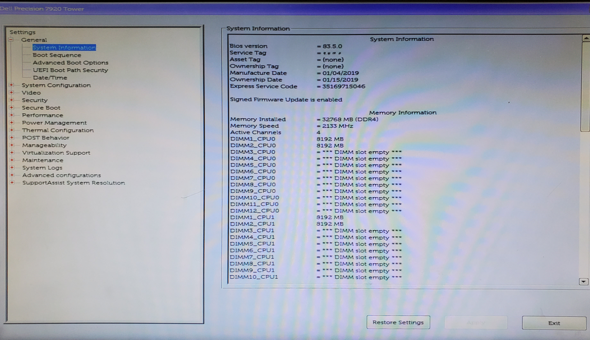 Dell Precision 7920 Tower -  2x Xeon Silver 4114 32GB DDR4 P4000 - No HDD