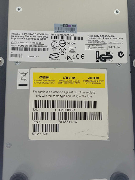 HP StorageWorks SDLT 600 AA985-64010 70-85341-16 external tape drive, READ _