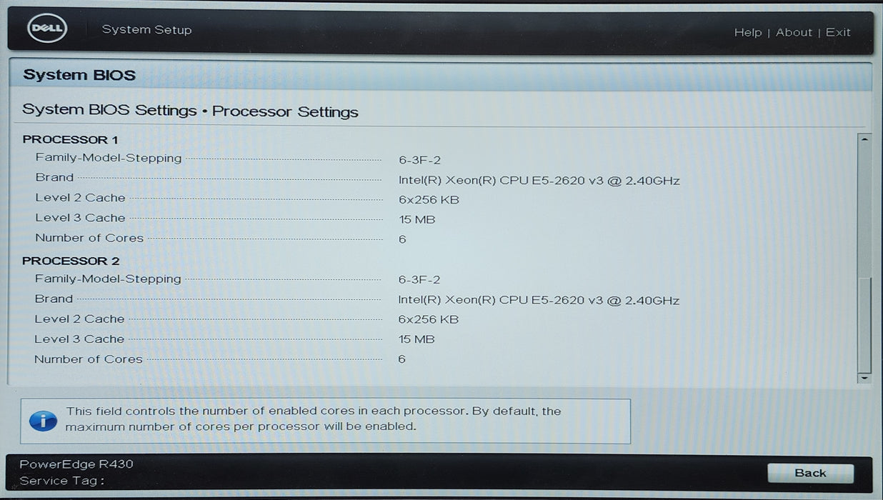 Dell PE R430 1U 8x 2.5", 2x Xeon E5-2620 v3 16GB DDR4 H730 Mini - No HDD