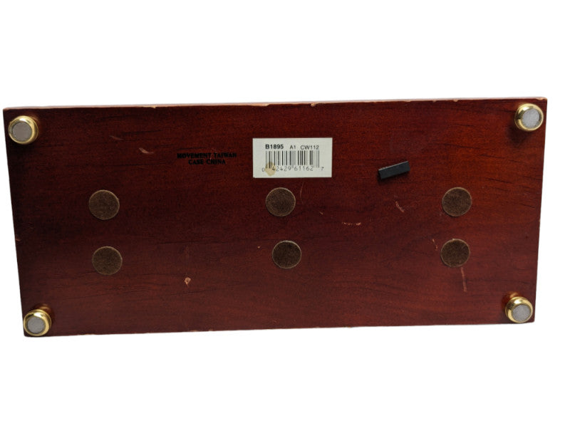 BULOVA Quarts Desktop Wood Clock B1895 Works Good  -