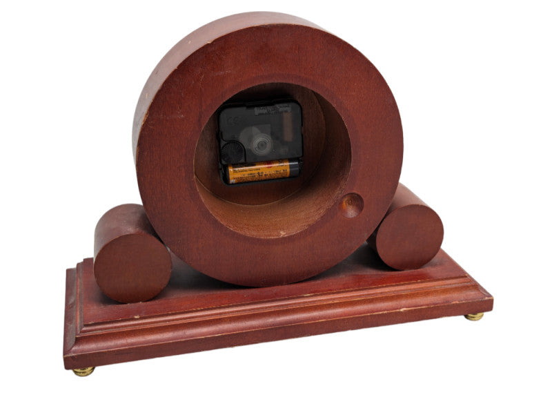 BULOVA Quarts Desktop Wood Clock B1895 Works Good  -