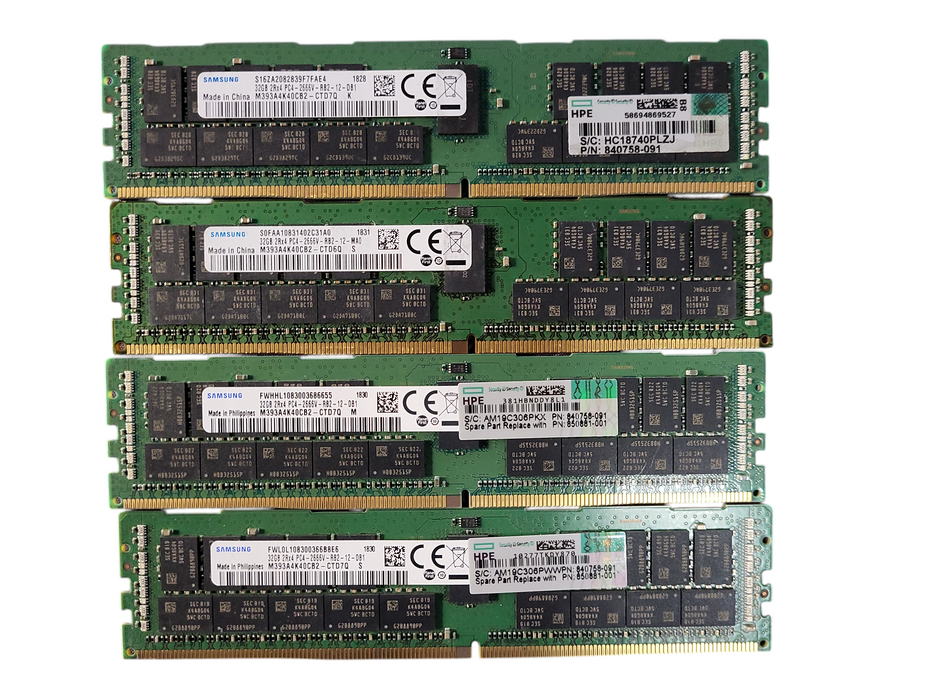 Lot of 4x Samsung 32GB PC4-2666V-R Server Memory