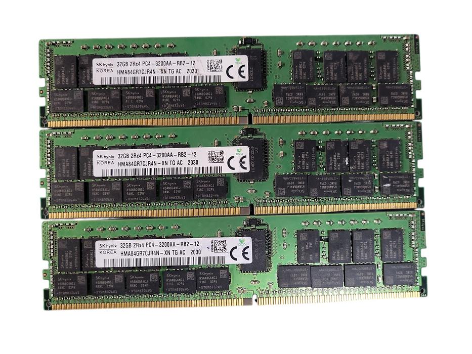 Lot of 3x SK Hynix 32GB 2Rx4 PC4-3200AA-RB2-12