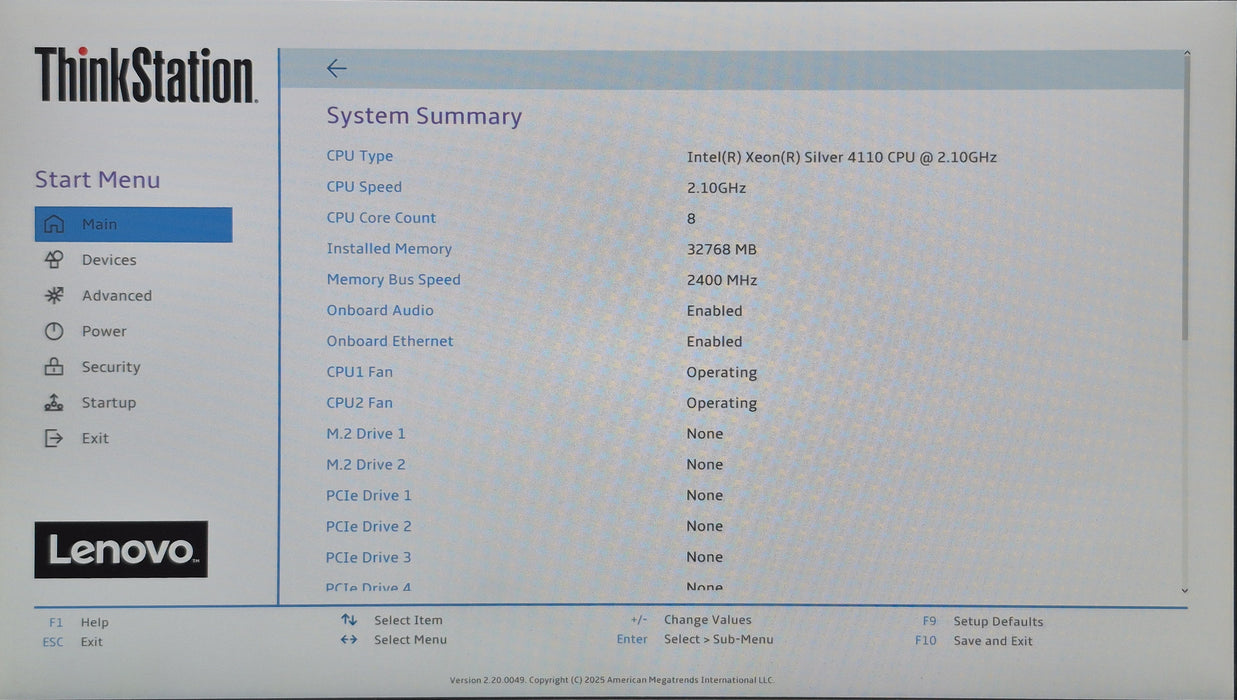 Lenovo Thinkstation P920, 2x Xeon Silver 4110, 32GB DDR4, 2x 256GB NVMe, K620