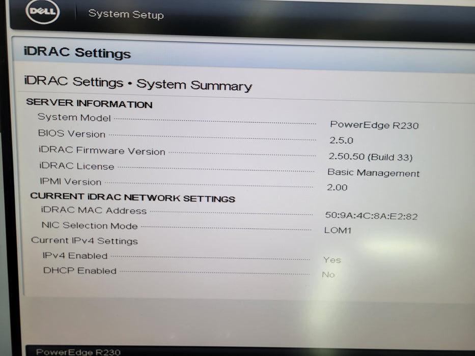 Dell PowerEdge R230 - Xeon E3-1220 v6 32GB DDR4 PERC H730 250W PSU