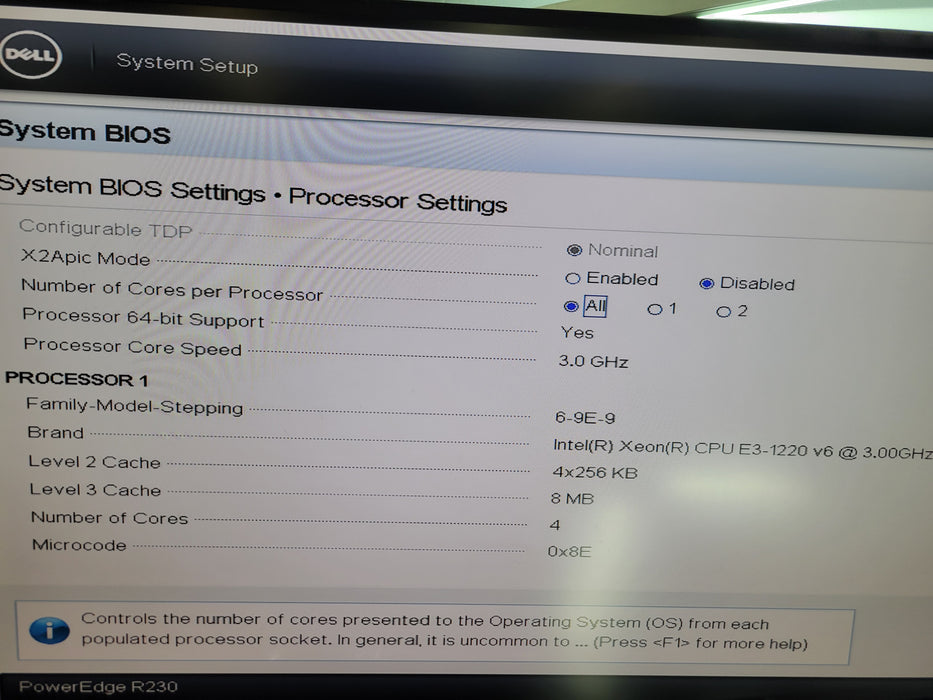 Dell PowerEdge R230 - Xeon E3-1220 v6 32GB DDR4 PERC H730 250W PSU
