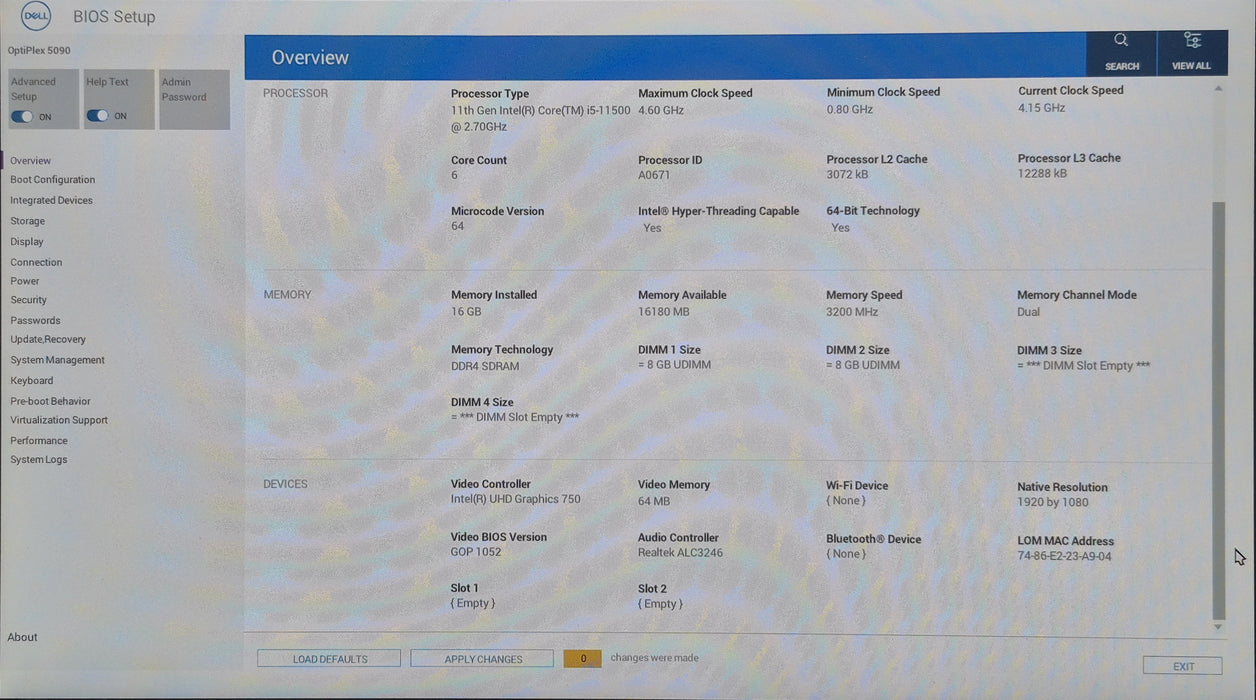 Dell OptiPlex 5090 SFF, i5-11500 2.70GHz, 16GB DDR4, 256GB NVMe