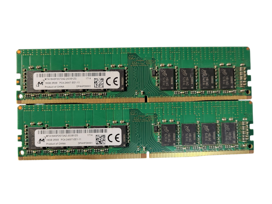 Lot of 2x Micron 16GB PC4-2400T-E Server Memory