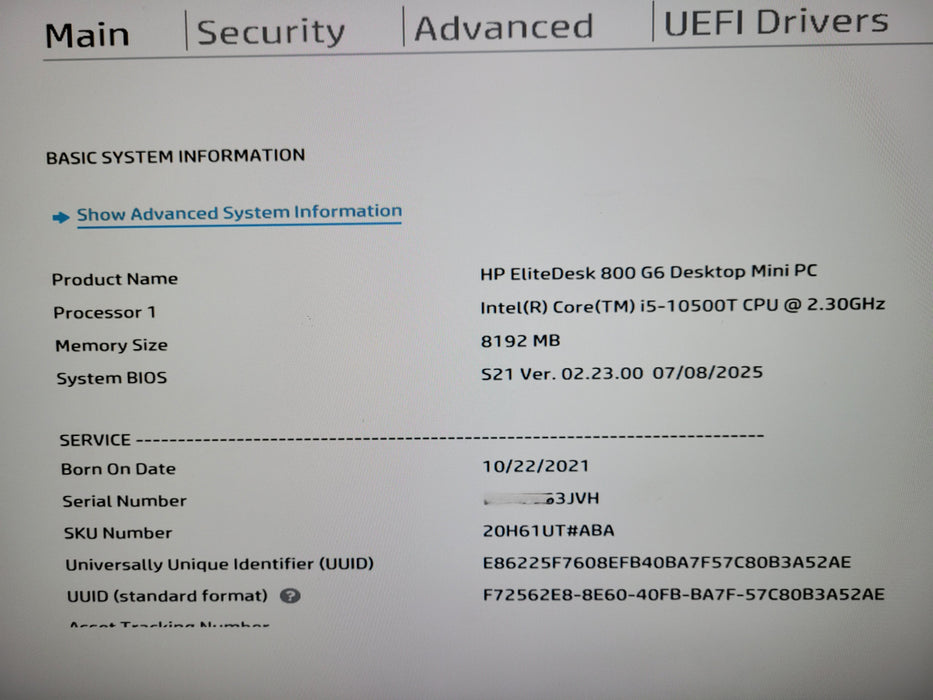 HP EliteDesk 800 G6 Mini PC | Intel Core i5-10500T, 8GB DDR4, 256GB NVMe + PWR