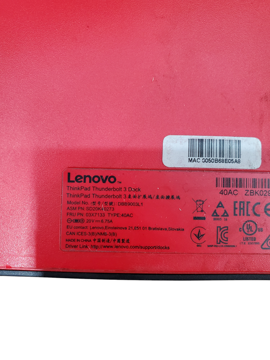 Lenovo ThinkPad Thunderbolt 3 Dock Type 40AC w/ 135w Adapter