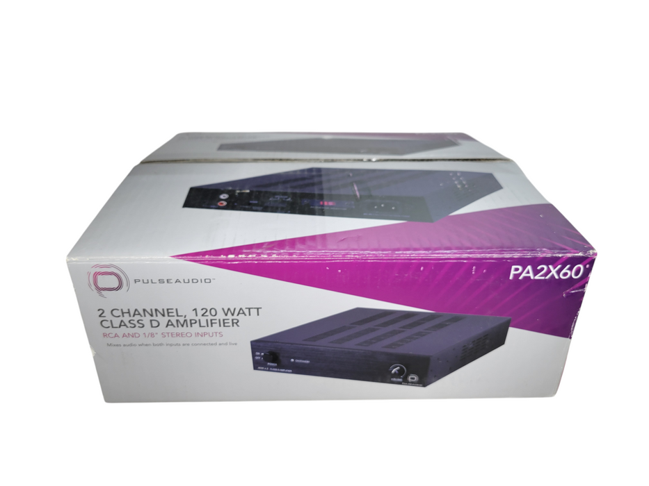 PulseAudio 2 Channel, Class D 60W Amplifier PA2X60