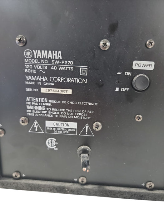 YAMAHA SW-P270 100W Home Theater Powered Subwoofer Black| READ
